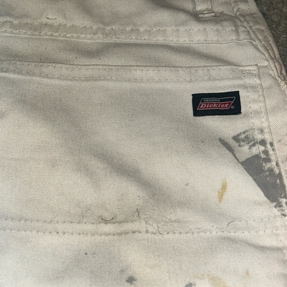 White Dickies Carpenter Painter Pants Distress Grunge Splatter 32x32 Men’s Baggy - Picture 11 of 15